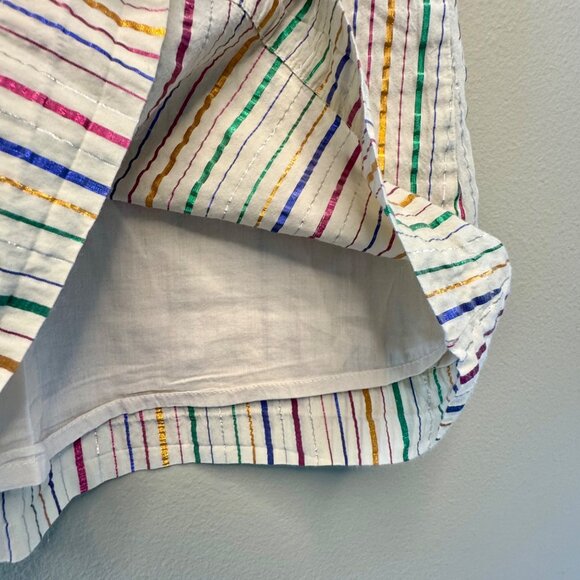 HANNA ANDERSSON Metallic Striped Dress Girls 6-7 120 Rainbow Shimmer Tunic Top - Picture 5 of 8